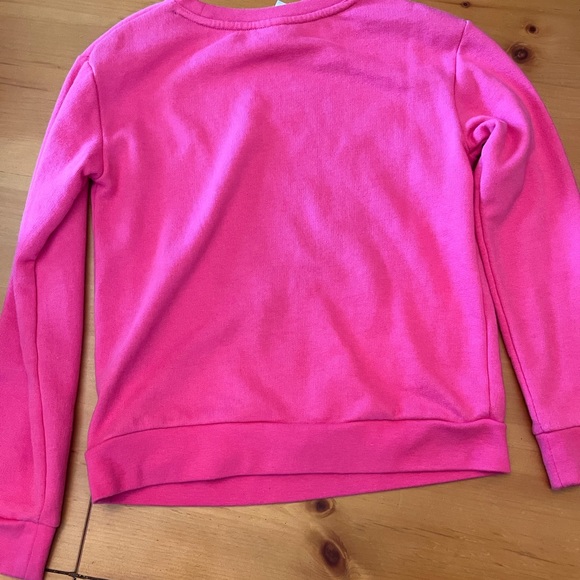 Girls Sweatshirt- like New- worn once- “No Bad Vibes” with sequins- size 6/6x - Picture 4 of 5